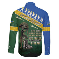 Solomon Islands Remembrance Day Family Matching Off The Shoulder Long Sleeve Dress and Hawaiian Shirt Lest We Forget