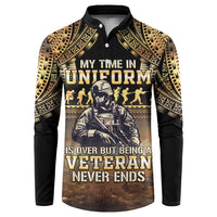 Polynesia Veterans Day Button Sweatshirt Thank You Veterans Polynesian Pattern