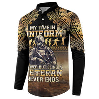 Polynesia Veterans Day Button Sweatshirt Thank You Veterans Polynesian Pattern