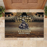 Polynesia Veterans Day Rubber Doormat Thank You Veterans Polynesian Pattern
