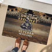 Polynesia Veterans Day Rubber Doormat Thank You Veterans Polynesian Pattern