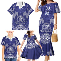 Personalised Queen Salote College Centenary Family Matching Mermaid Dress and Hawaiian Shirt Tongan Kupesi Pattern LT05 - Polynesian Pride
