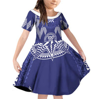 Personalised Queen Salote College Centenary Family Matching Off Shoulder Short Dress and Hawaiian Shirt Tongan Kupesi Pattern - Polynesian Pride