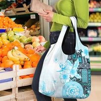 Fiji Grocery Bag Masi Tapa Pattern Blue