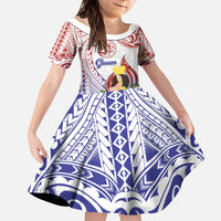 Happy Guam Santa Marian Kamalen Day Family Matching Off The Shoulder Long Sleeve Dress and Hawaiian Shirt LT05 Daughter's Dress White - Polynesian Pride