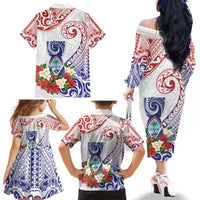 Happy Guam Santa Marian Kamalen Day Family Matching Off The Shoulder Long Sleeve Dress and Hawaiian Shirt LT05 - Polynesian Pride