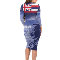 Hawaii MLK Day Family Matching Long Sleeve Bodycon Dress and Hawaiian Shirt