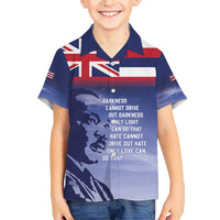 Hawaii MLK Day Family Matching Short Sleeve Bodycon Dress and Hawaiian Shirt