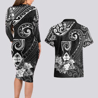 Guam MLK Day Couples Matching Long Sleeve Bodycon Dress and Hawaiian Shirt The Legacy Of MLK LT05 - Polynesian Pride