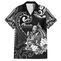 Guam MLK Day Family Matching Off Shoulder Short Dress and Hawaiian Shirt The Legacy Of MLK LT05 Dad's Shirt - Short Sleeve Black - Polynesian Pride