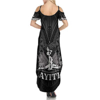 Haiti 1804 Family Matching Summer Maxi Dress and Hawaiian Shirt Polynesian Silver Neg Maron