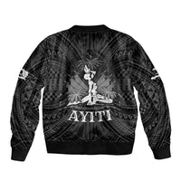 Haiti 1804 Sleeve Zip Bomber Jacket Polynesian Silver Neg Maron