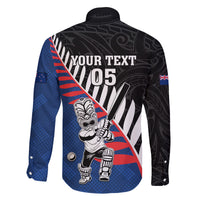 Custom New Zealand Auckland Cricket Family Matching Off The Shoulder Long Sleeve Dress and Hawaiian Shirt With Maori Pattern LT05 - Polynesian Pride