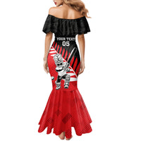 Custom New Zealand Canterbury Cricket Family Matching Mermaid Dress and Hawaiian Shirt With Maori Pattern LT05 - Polynesian Pride