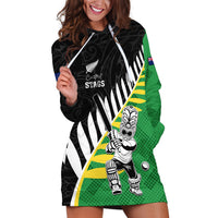 Custom New Zealand Central Districts Cricket Hoodie Dress With Maori Pattern LT05 Green - Polynesian Pride