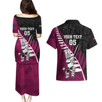 Custom New Zealand Northern Districts Cricket Couples Matching Puletasi and Hawaiian Shirt With Maori Pattern