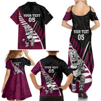 Custom New Zealand Northern Districts Cricket Family Matching Summer Maxi Dress and Hawaiian Shirt With Maori Pattern LT05 - Polynesian Pride
