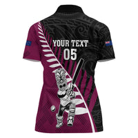 Custom New Zealand Northern Districts Cricket Women Polo Shirt With Maori Pattern