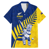 Custom New Zealand Otago Cricket Family Matching Mermaid Dress and Hawaiian Shirt With Maori Pattern LT05 Dad's Shirt - Short Sleeve Yellow - Polynesian Pride