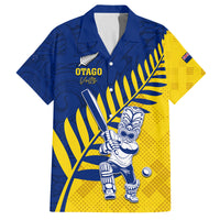 Custom New Zealand Otago Cricket Family Matching Off The Shoulder Long Sleeve Dress and Hawaiian Shirt With Maori Pattern LT05 Dad's Shirt - Short Sleeve Yellow - Polynesian Pride