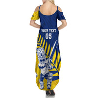 Custom New Zealand Otago Cricket Summer Maxi Dress With Maori Pattern LT05 - Polynesian Pride