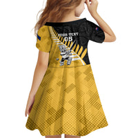Custom New Zealand Wellington Cricket Family Matching Off The Shoulder Long Sleeve Dress and Hawaiian Shirt With Maori Pattern LT05 - Polynesian Pride