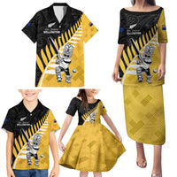 Custom New Zealand Wellington Cricket Family Matching Puletasi and Hawaiian Shirt With Maori Pattern LT05 - Polynesian Pride