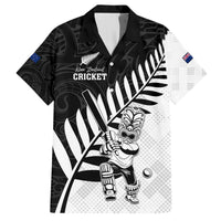 Custom New Zealand Cricket Hawaiian Shirt With Maori Pattern LT05 Black - Polynesian Pride
