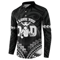 Personalised Happy Father's Day Button Sweatshirt I Love You Dad Polynesian Style