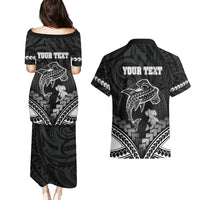 Personalised Happy Father's Day Couples Matching Puletasi and Hawaiian Shirt I Love You Dad Polynesian Style