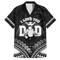 Personalised Happy Father's Day Family Matching Long Sleeve Bodycon Dress and Hawaiian Shirt I Love You Dad Polynesian Style