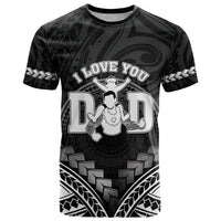 Personalised Happy Father's Day T Shirt I Love You Dad Polynesian Style