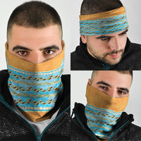 Hawaii Humuhumu Fish Maile Pikake Lei Neck Gaiter Tribal Tapa Orange Version