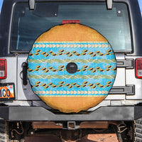Hawaii Humuhumu Fish Maile Pikake Lei Spare Tire Cover Tribal Tapa Orange Version