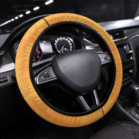 Hawaii Humuhumu Fish Maile Pikake Lei Steering Wheel Cover Tribal Tapa Orange Version