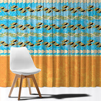 Hawaii Humuhumu Fish Maile Pikake Lei Window Curtain Tribal Tapa Orange Version