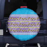 Hawaii Humuhumu Fish Maile Pikake Lei Spare Tire Cover Tribal Tapa Blue Version