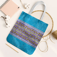 Hawaii Humuhumu Fish Maile Pikake Lei Tote Bag Tribal Tapa Blue Version