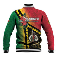 Happy Vanuatu Constitution Day Baseball Jacket Flag Style With Sand Drawing Pattern