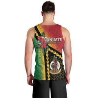 Happy Vanuatu Constitution Day Men Tank Top Flag Style With Sand Drawing Pattern