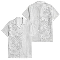 Tokelau White Sunday Family Matching Tank Maxi Dress and Hawaiian Shirt Elegant Hibiscus Polynesian Tribal Pattern