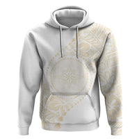 Tonga White Sunday Hoodie Lotu Tamaiti Tongan Kupesi Pattern
