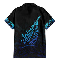 Aotearoa New Zealand Family Matching Mermaid Dress and Hawaiian Shirt Koru Fern Blue Gradient LT05 - Polynesian Pride