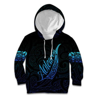 Aotearoa New Zealand Kid Hoodie Koru Fern Blue Gradient LT05 Hoodie Blue - Polynesian Pride