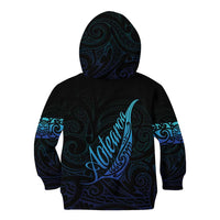 Aotearoa New Zealand Kid Hoodie Koru Fern Blue Gradient LT05 - Polynesian Pride