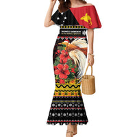 Papua New Guinea Christmas Mermaid Dress Bird Of Paradise Hamamas Krismas LT05 Women Black - Polynesian Pride