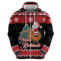 New Zealand Christmas Hoodie Funny Santa Riding Kiwi Meri Kirihimete LT05 - Polynesian Pride