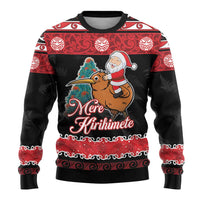 New Zealand Christmas Ugly Christmas Sweater Funny Santa Riding Kiwi Meri Kirihimete LT05 - Polynesian Pride
