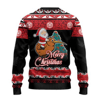 New Zealand Christmas Ugly Christmas Sweater Funny Santa Riding Kiwi Meri Kirihimete LT05 - Polynesian Pride