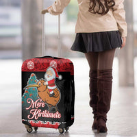 New Zealand Christmas Luggage Cover Funny Santa Riding Kiwi Meri Kirihimete LT05 - Polynesian Pride